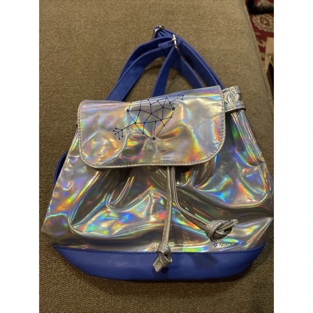 American Girl Luciana Vega Girl's (not dolls) Vinyl Silver & Blue Backpack (AH)